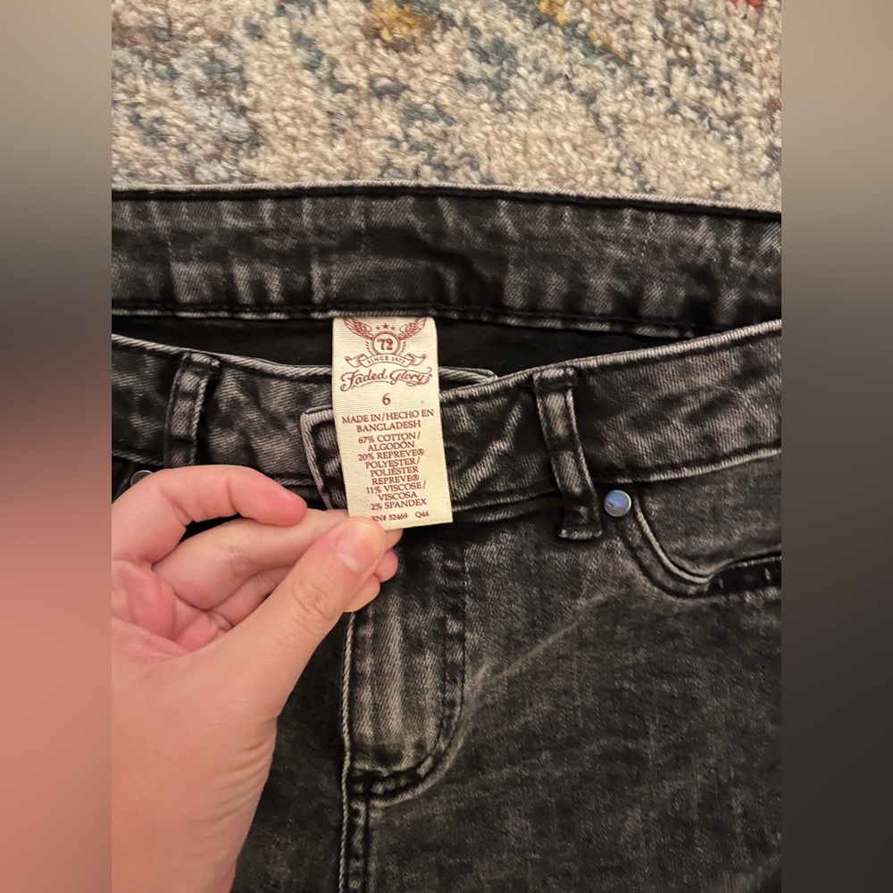 Faded glory black washed jeans